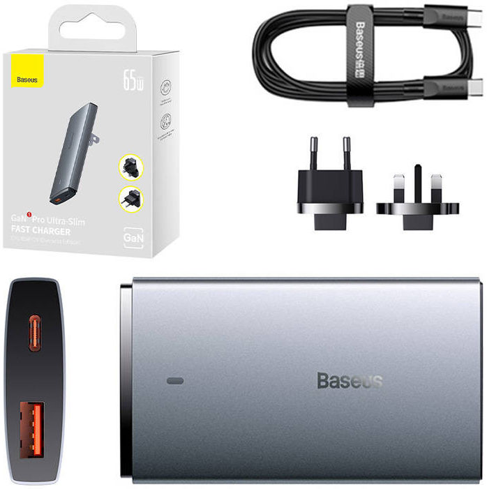 Baseus GaN5 Pro Ultra Compacte Reislader Power Delivery Adapter Grijs afbeelding 7