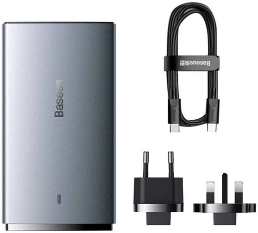 Baseus GaN5 Pro Ultra Compacte Reislader Power Delivery Adapter Grijs afbeelding 1