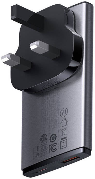 Baseus GaN5 Pro Ultra Compacte Reislader Power Delivery Adapter Grijs afbeelding 5