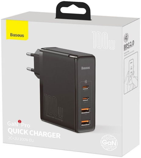 Baseus GaN2 100W Snellader met Power Delivery + 100W USB-C Kabel Zwart afbeelding 13