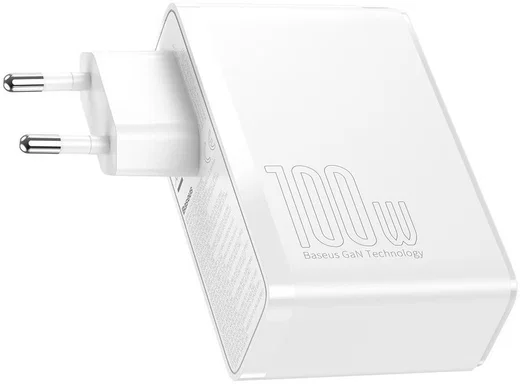 Baseus GaN2 100W USB-AACC Snellader PD + 100W USB-C Kabel Wit afbeelding 11
