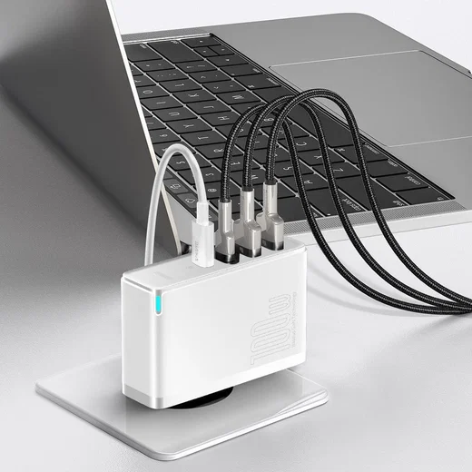 Baseus GaN2 100W USB-AACC Snellader PD + 100W USB-C Kabel Wit afbeelding 6