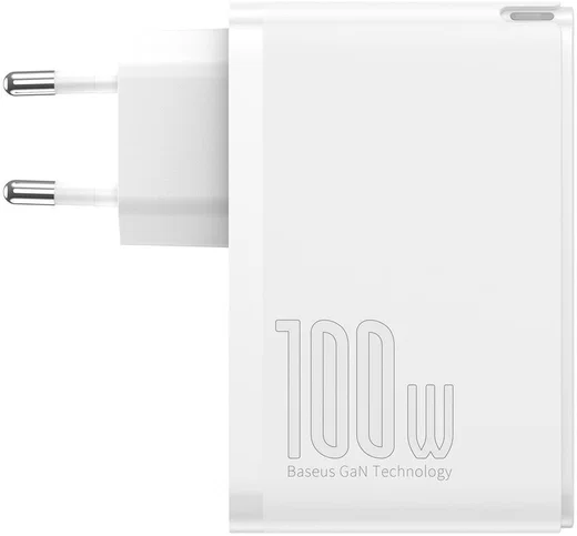 Baseus GaN2 100W USB-AACC Snellader PD + 100W USB-C Kabel Wit afbeelding 8