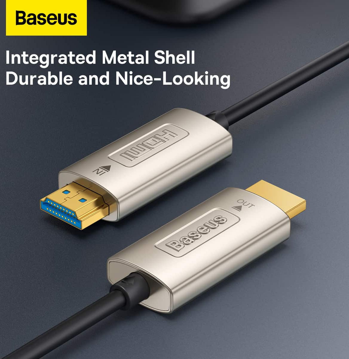 Baseus HD Optic Fiber HDMI naar HDMI 4K@60Hz Kabel 15M Zwart afbeelding 6