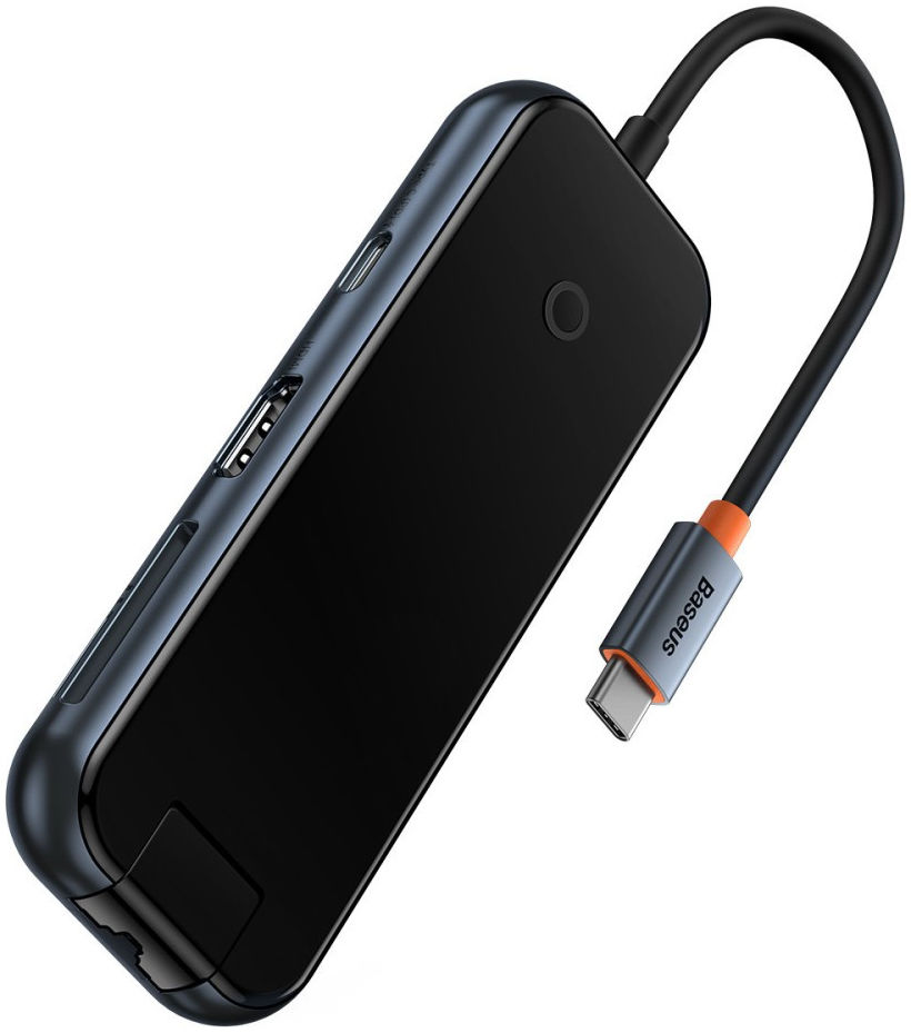 Baseus 8-in-1 USB-C Hub HDMI/USB 3.0/USB 2.0/USB-C PD/RJ45/SD/TF Grijs afbeelding 1