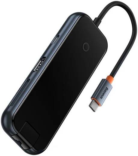 Baseus 8-in-1 USB-C Hub HDMI/USB 3.0/USB 2.0/USB-C PD/RJ45/SD/TF Grijs afbeelding 1