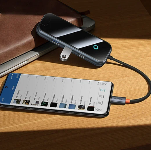 Baseus 8-in-1 USB-C Hub HDMI/USB 3.0/USB 2.0/USB-C PD/RJ45/SD/TF Grijs afbeelding 12