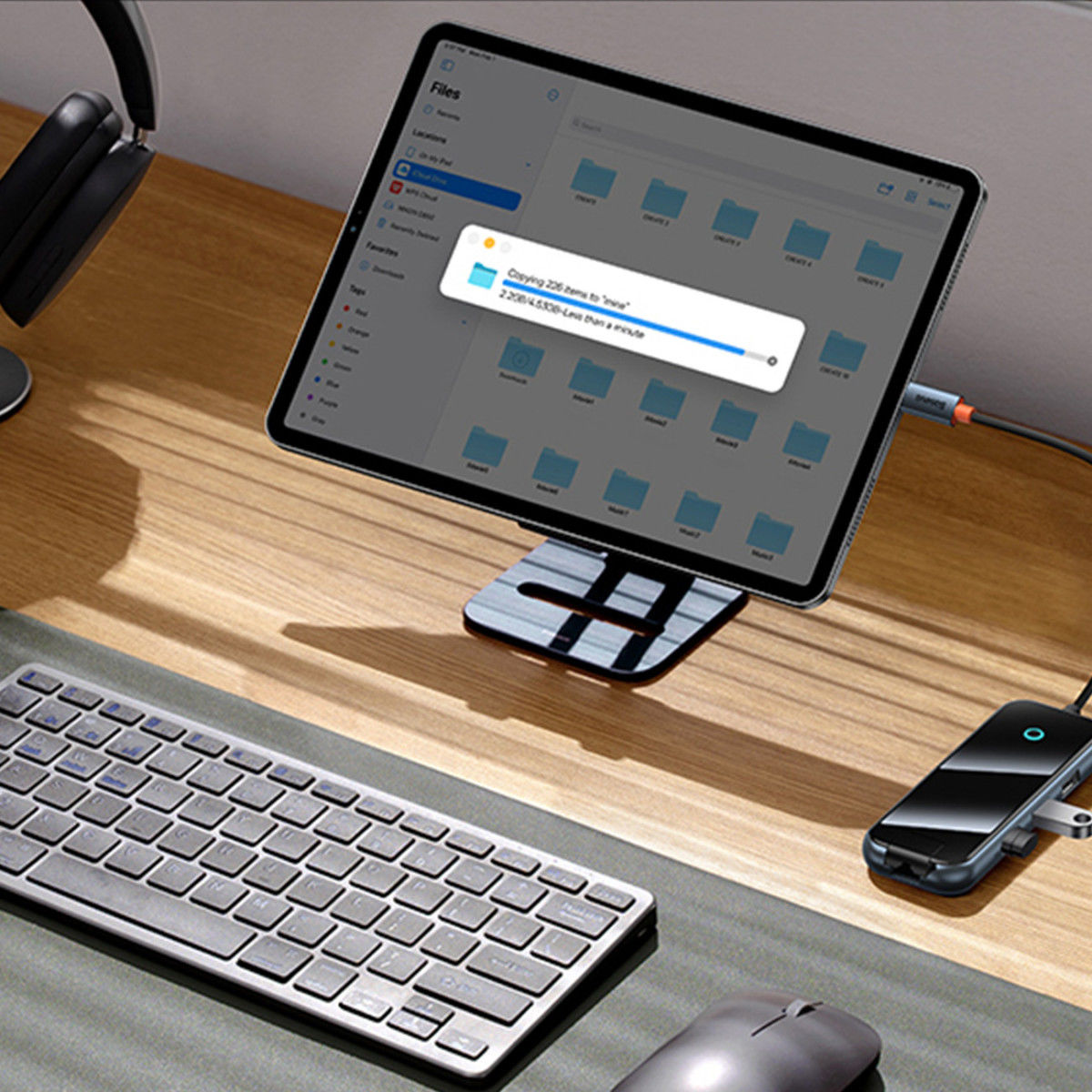 Baseus 8-in-1 USB-C Hub HDMI/USB 3.0/USB 2.0/USB-C PD/RJ45/SD/TF Grijs afbeelding 13
