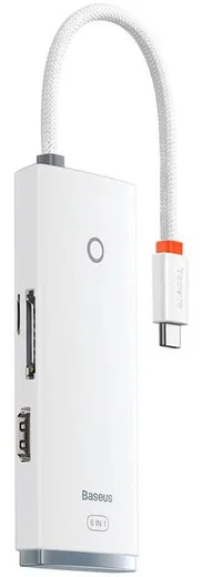 Baseus 5-in-1 Data Hub USB-C naar USB/USB-C/HDMI/Kaartlezer Wit afbeelding 6