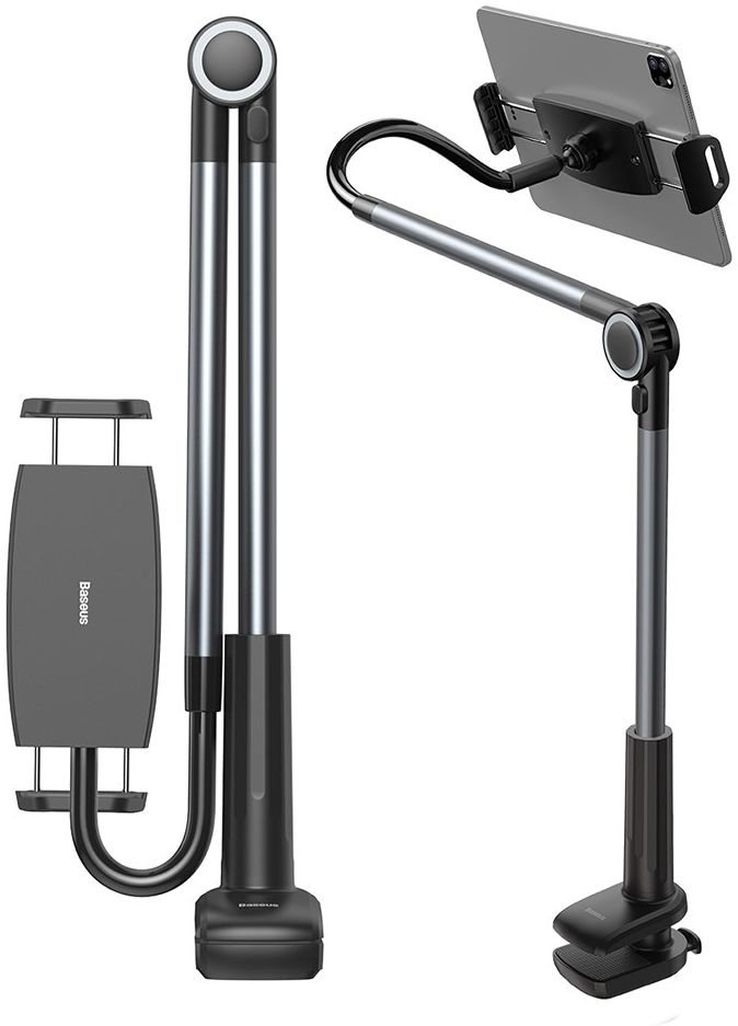 Baseus Verstelbare Telefoon/Tablet Houder voor Bureau en Bed Grijs afbeelding 1