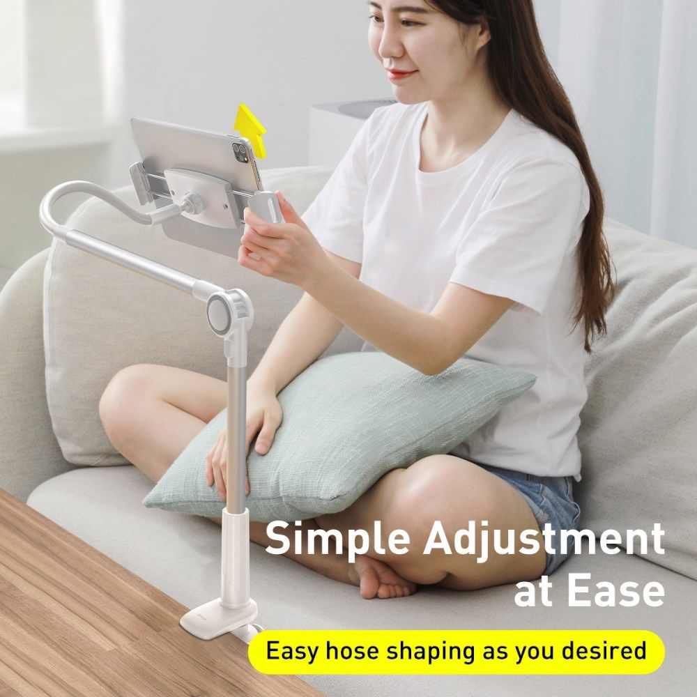 Baseus Verstelbare Telefoon/Tablet Houder voor Bureau en Bed Zilver afbeelding 5