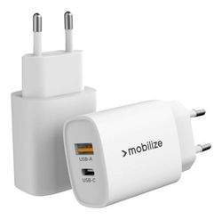 Mobilize 25W Power Delivery / PPS Charge USB-A en USB-C Adapter Wit afbeelding