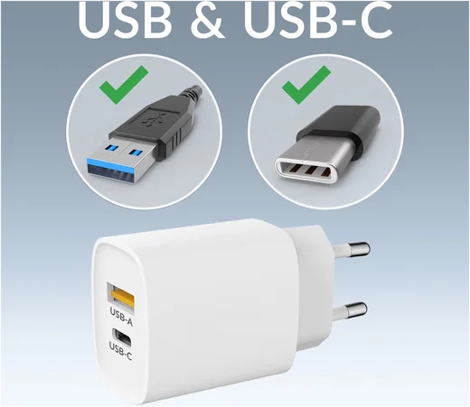 Mobilize 25W Power Delivery / PPS Charge USB-A en USB-C Adapter Wit afbeelding 4