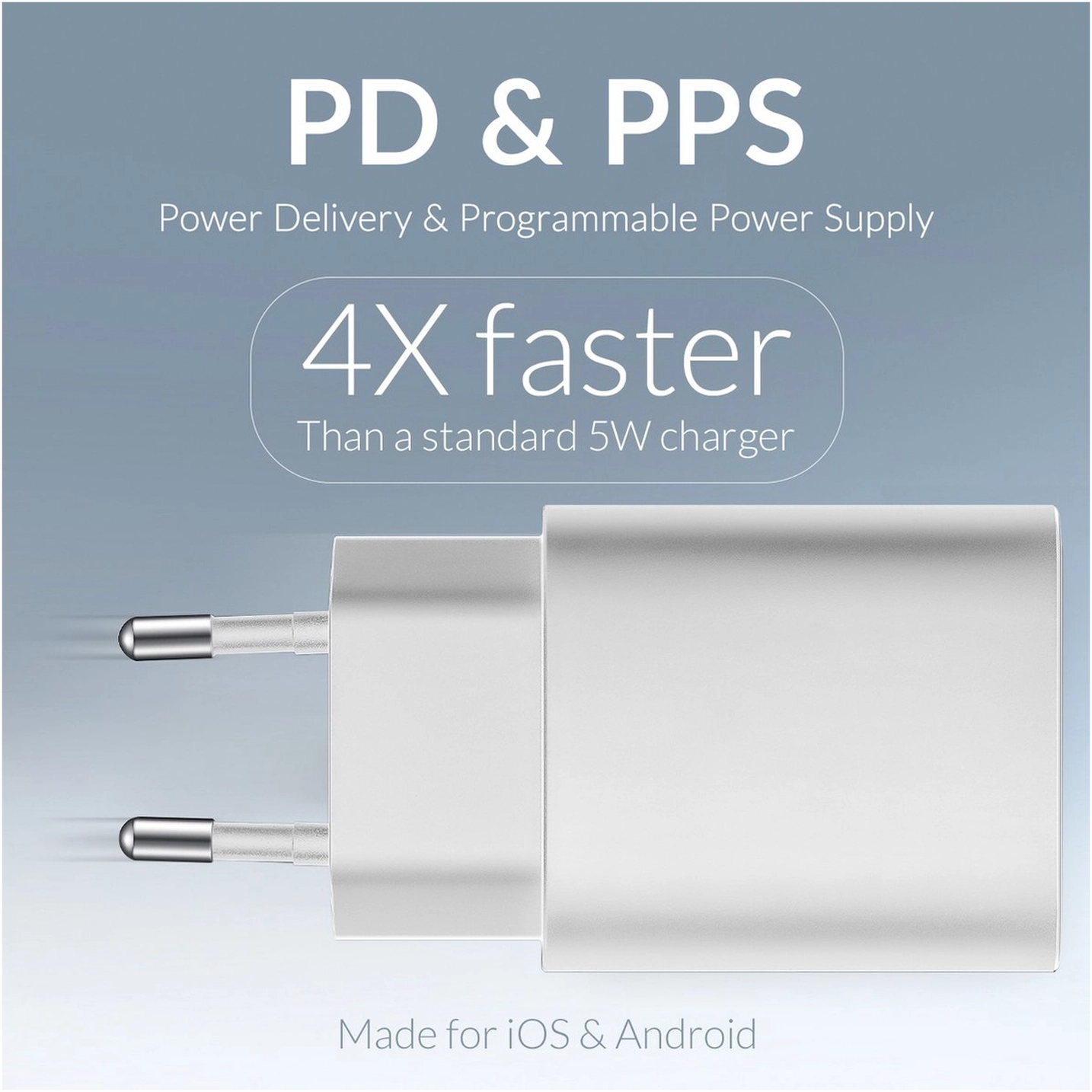 Mobilize 25W Power Delivery / PPS Charge USB-A en USB-C Adapter Wit afbeelding 5