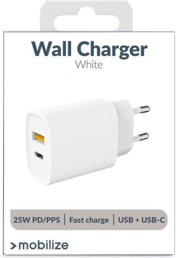 Mobilize 25W Power Delivery / PPS Charge USB-A en USB-C Adapter Wit afbeelding 8
