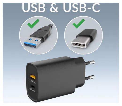Mobilize 25W Power Delivery / PPS Charge USB-A en USB-C Adapter Zwart afbeelding 2