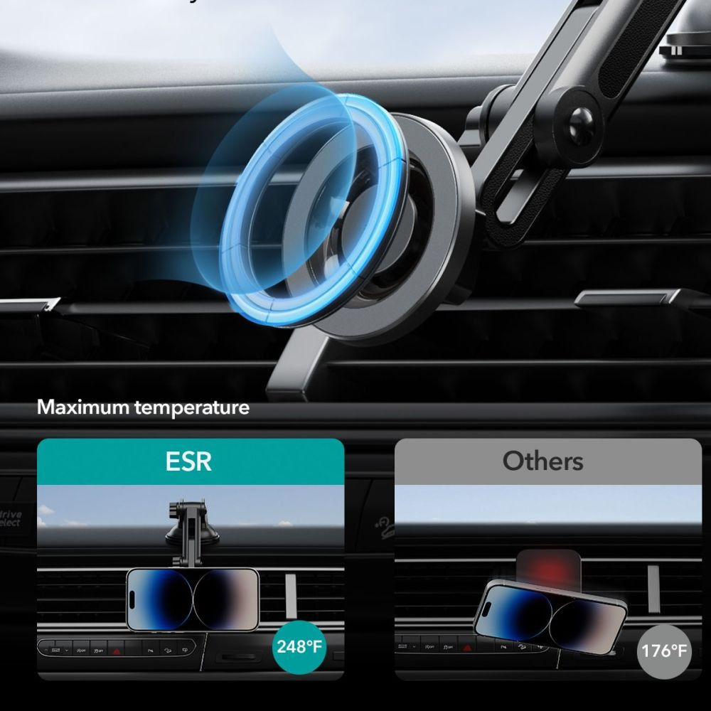 ESR HaloLock Verstelbare Raam/Dashboard MagSafe Telefoonhouder Auto afbeelding 8