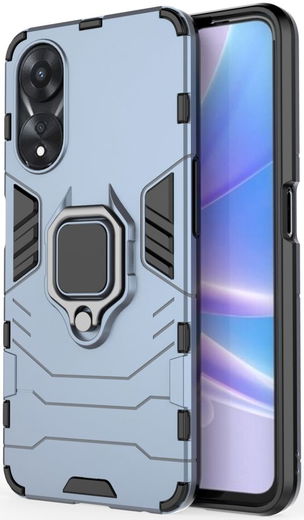 Oppo A58 5G / A78 5G Hoesje met Magnetische Kickstand Ring Blauw afbeelding 1