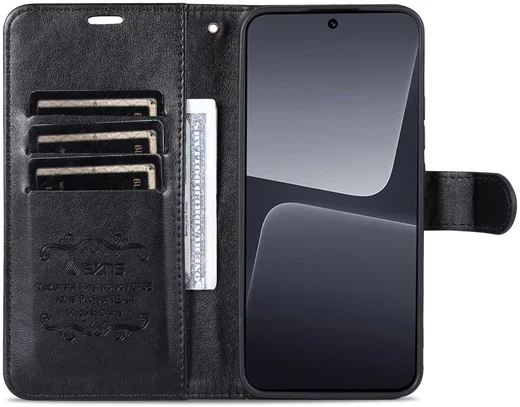 AZNS Xiaomi 13 Pro Hoesje Wallet Book Case Kunstleer Zwart afbeelding 1