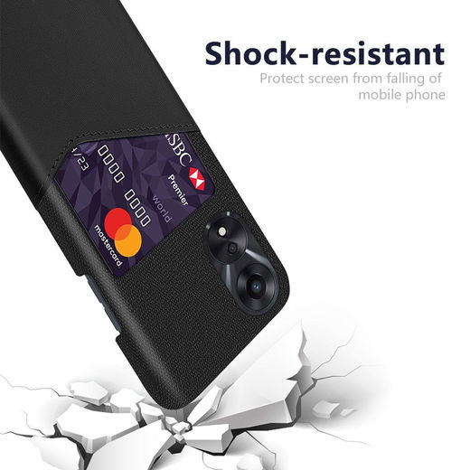 Oppo A58 5G / A78 Hoesje met Kaarthouder Back Cover Zwart afbeelding 3