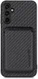Samsung Galaxy A54 Carbon Hoesje met Magnetische Kaarthouder Zwart