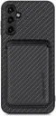 Samsung Galaxy A54 Carbon Hoesje met Magnetische Kaarthouder Zwart