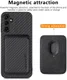 Samsung Galaxy A54 Carbon Hoesje met Magnetische Kaarthouder Zwart afbeelding 3
