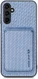 Samsung Galaxy A54 Carbon Hoesje met Magnetische Kaarthouder Blauw