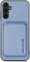 Samsung Galaxy A54 Carbon Hoesje met Magnetische Kaarthouder Blauw