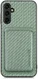 Samsung Galaxy A54 Carbon Hoesje met Magnetische Kaarthouder Groen afbeelding 1