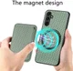 Samsung Galaxy A54 Carbon Hoesje met Magnetische Kaarthouder Groen afbeelding 2