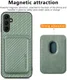 Samsung Galaxy A54 Carbon Hoesje met Magnetische Kaarthouder Groen afbeelding 3