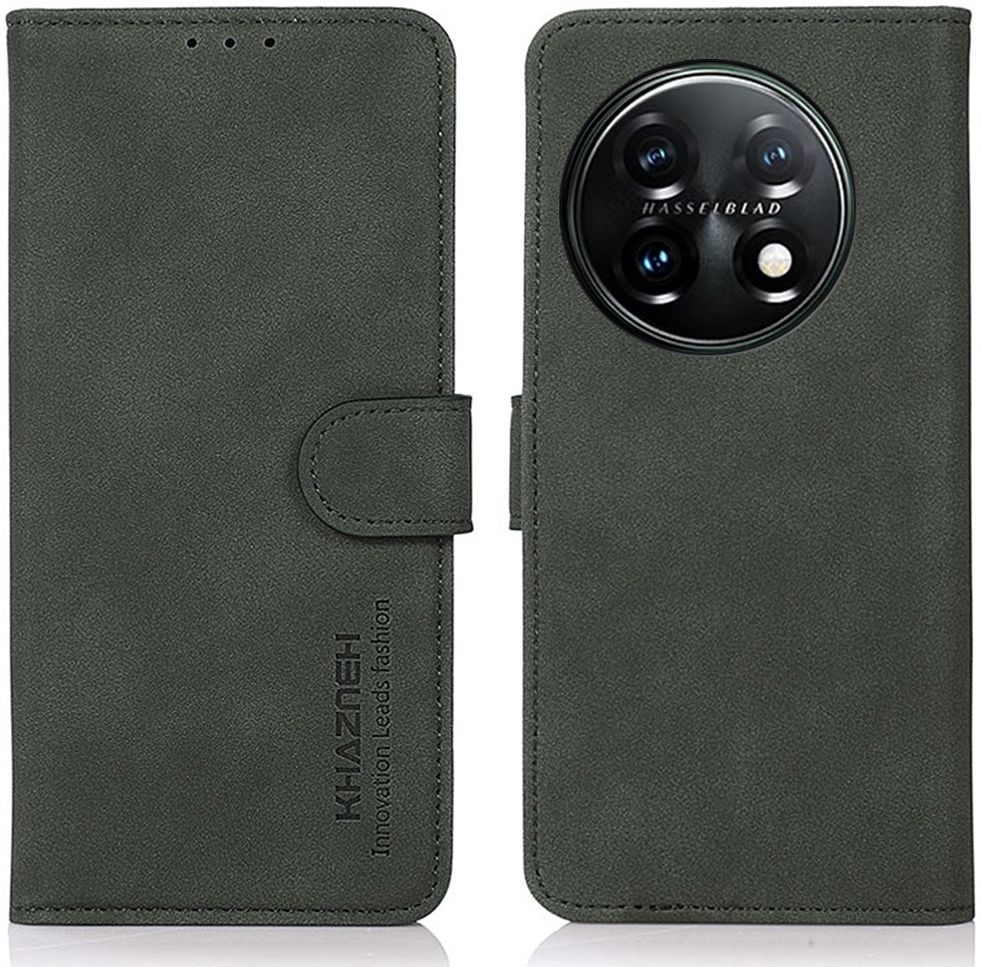 KHAZNEH OnePlus 11 Hoesje Retro Wallet Book Case Groen afbeelding 2