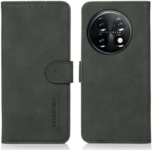 KHAZNEH OnePlus 11 Hoesje Retro Wallet Book Case Groen afbeelding 2