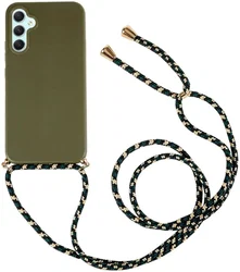 Samsung Galaxy A54 Hoesje Back Cover Flexibel TPU met Koord Groen afbeelding