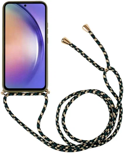 Samsung Galaxy A54 Hoesje Back Cover Flexibel TPU met Koord Groen afbeelding 2
