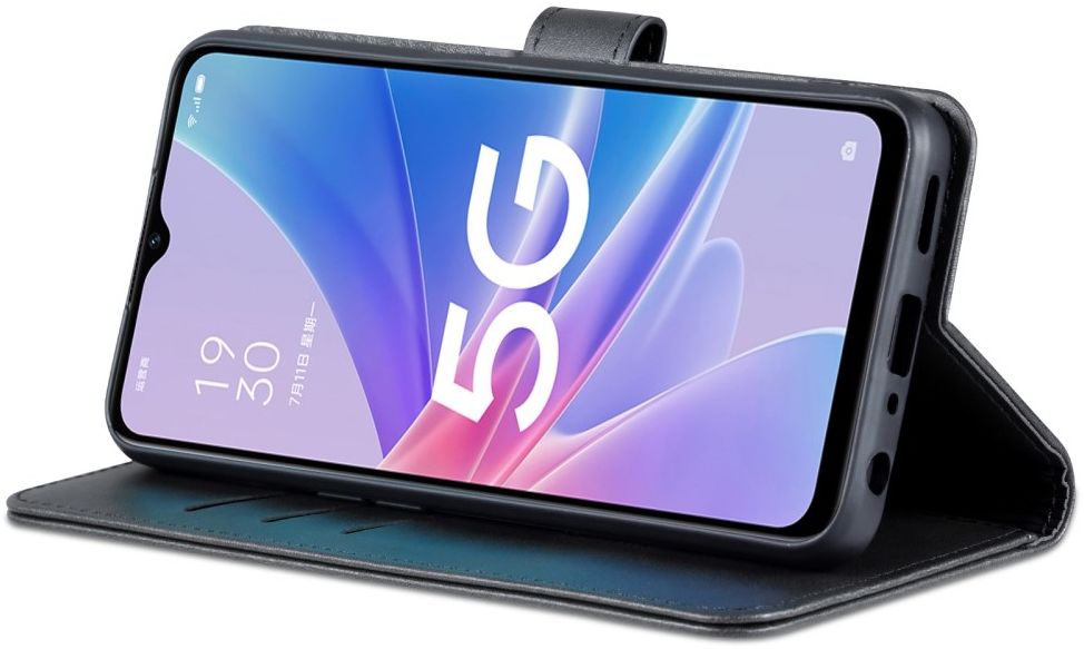 AZNS Oppo A58 5G / A78 Hoesje Portemonnee Book Case Kunstleer Zwart afbeelding 4
