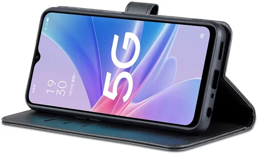 AZNS Oppo A58 5G / A78 Hoesje Portemonnee Book Case Kunstleer Zwart afbeelding 4