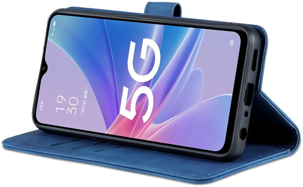 AZNS Oppo A58 5G / A78 Hoesje Portemonnee Book Case Kunstleer Blauw afbeelding 4