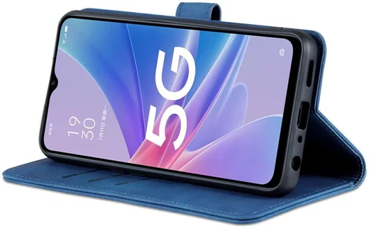 AZNS Oppo A58 5G / A78 Hoesje Portemonnee Book Case Kunstleer Blauw afbeelding 4