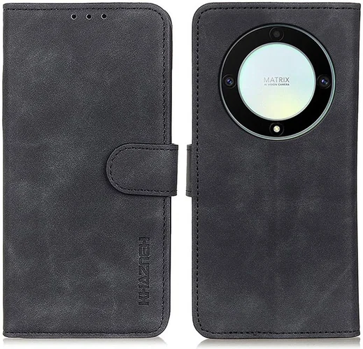 KHAZNEH Honor Magic5 Lite Hoesje Retro Wallet Book Case Zwart afbeelding 2