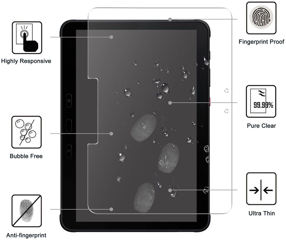 Samsung Tab Active4 Pro Screen Protector 0.3mm Arc Edge Tempered Glass afbeelding 2