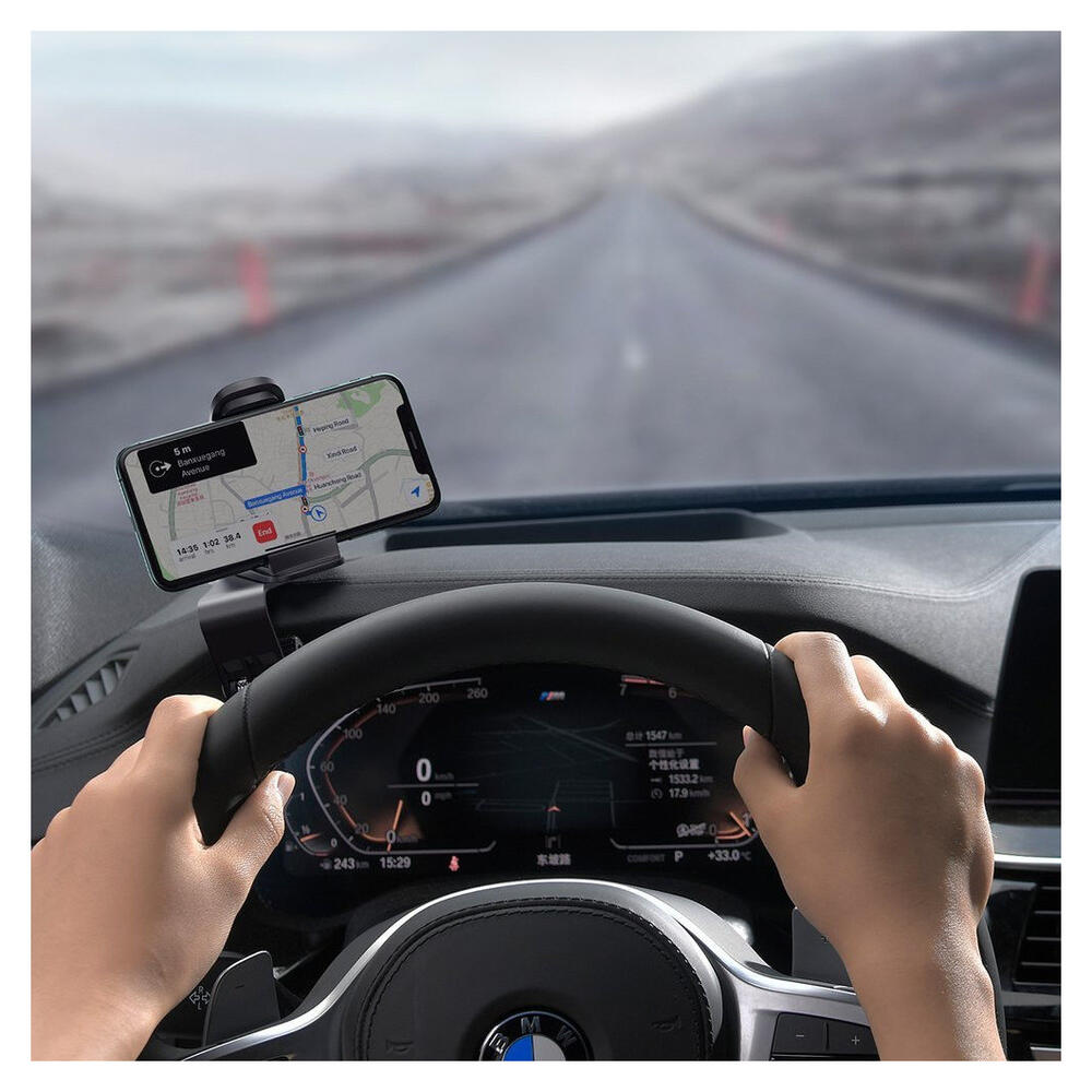 Baseus Big Mouth Smartphone Houder Auto Dashboard Zwart afbeelding 5