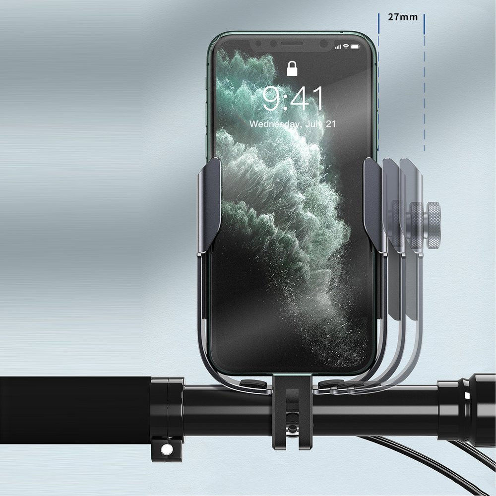Baseus Armor Verstelbare Motor/Fiets Stuur/Spiegel Smartphone Houder Zwart afbeelding 12