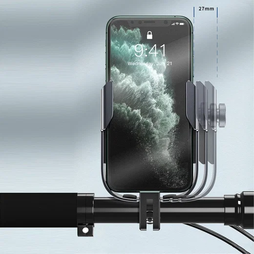 Baseus Armor Verstelbare Motor/Fiets Stuur/Spiegel Smartphone Houder Zwart afbeelding 12