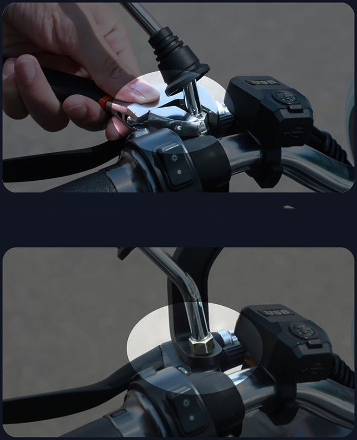 Baseus Armor Verstelbare Motor/Fiets Stuur/Spiegel Smartphone Houder Zwart afbeelding 18