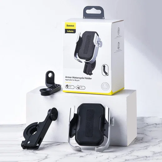 Baseus Armor Verstelbare Motor/Fiets Stuur/Spiegel Smartphone Houder Zwart afbeelding 23