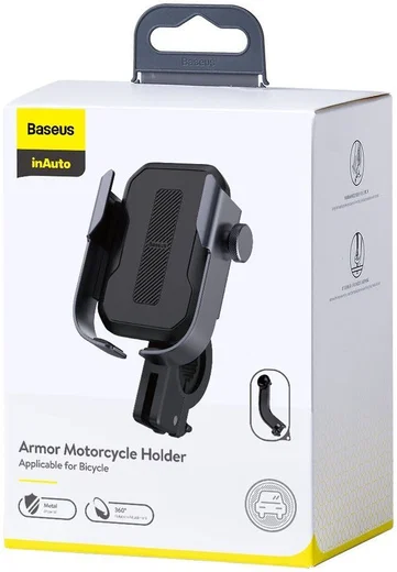 Baseus Armor Verstelbare Motor/Fiets Stuur/Spiegel Smartphone Houder Zwart afbeelding 24