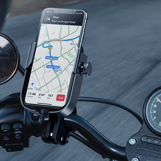 Baseus Armor Verstelbare Motor/Fiets Stuur/Spiegel Smartphone Houder Zwart afbeelding 3