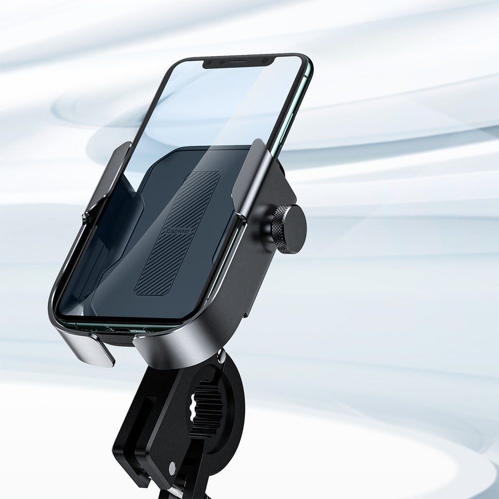 Baseus Armor Verstelbare Motor/Fiets Stuur/Spiegel Smartphone Houder Zwart afbeelding 4